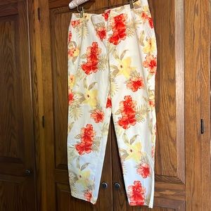 Talbots weekend Chino Hawaiian Floral size 12P